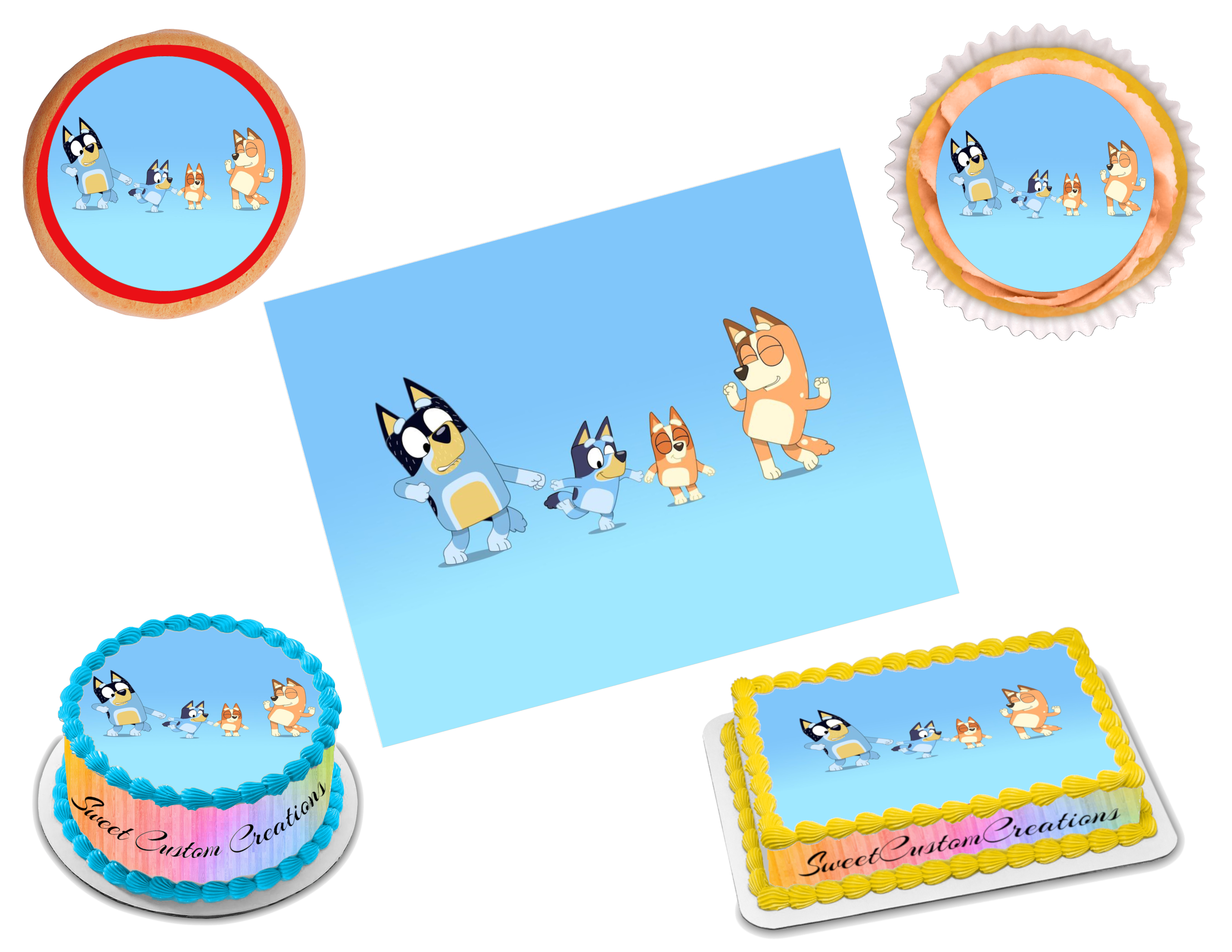 Hoja de glaseado con imagen comestible Bluey #12 (más de 70