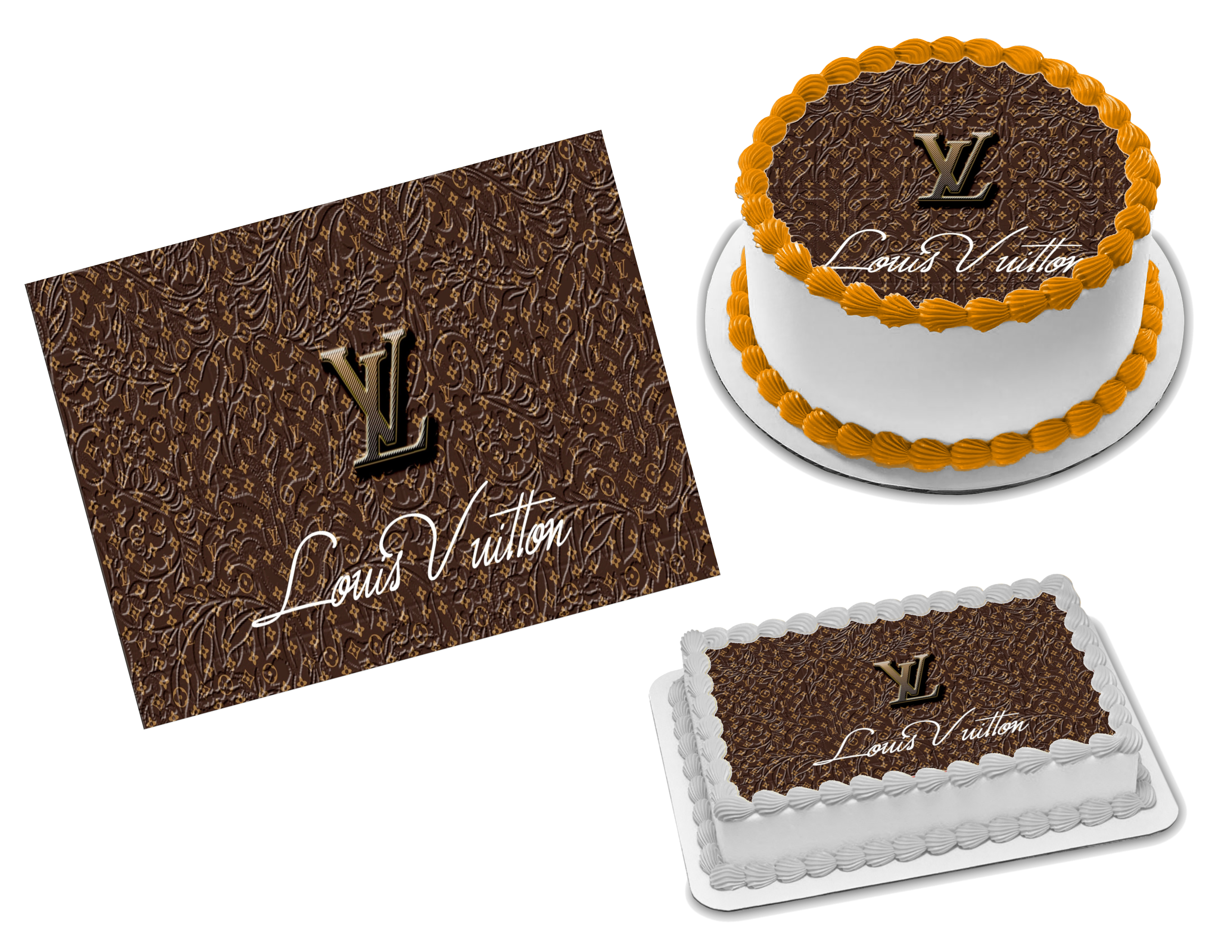 Louis Vuitton Brown Edible Image Frosting Sheet #1 (70+ sizes) – Sweet  Custom Creations