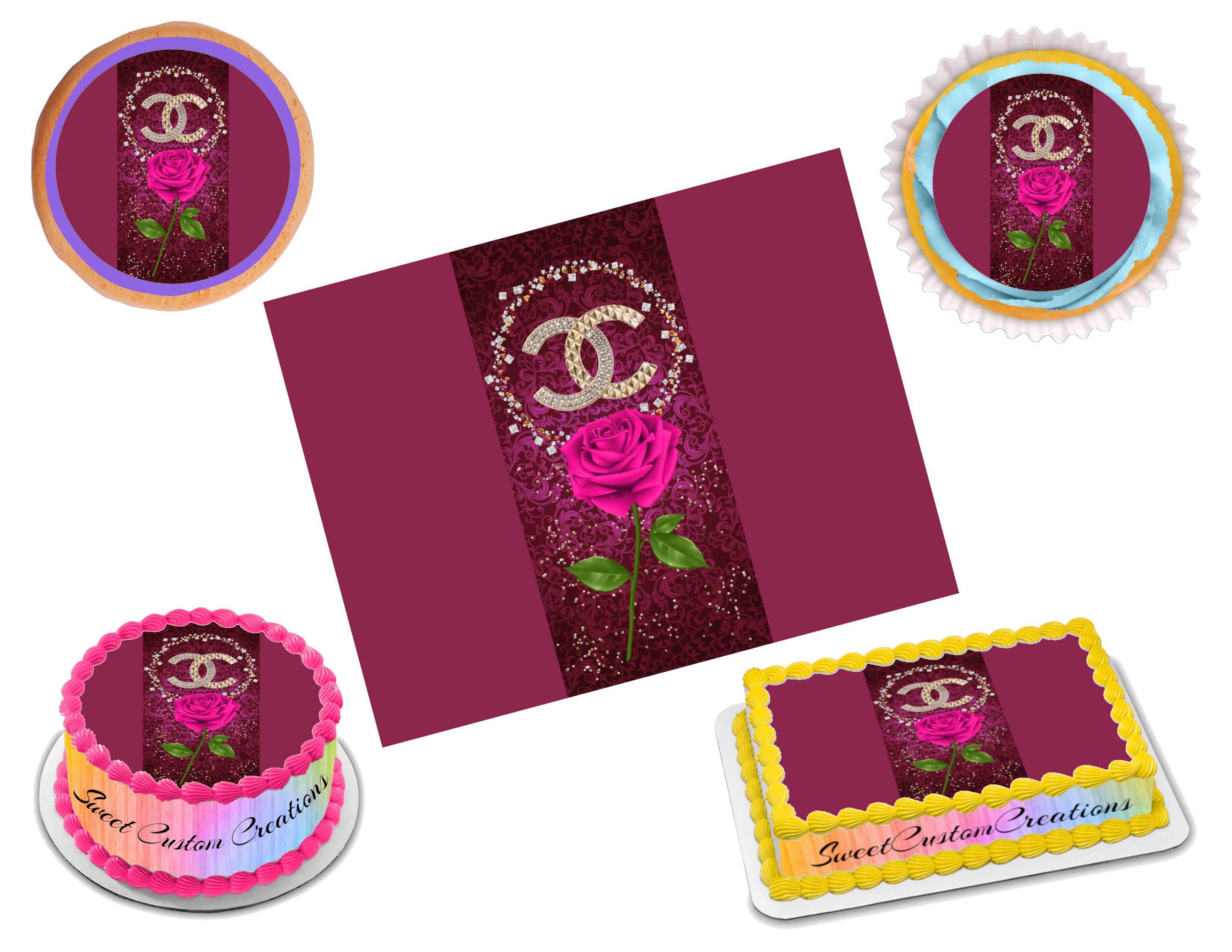 Chanel Edible Image Frosting Sheet #10 Topper (70+ sizes) – Sweet Custom  Creations