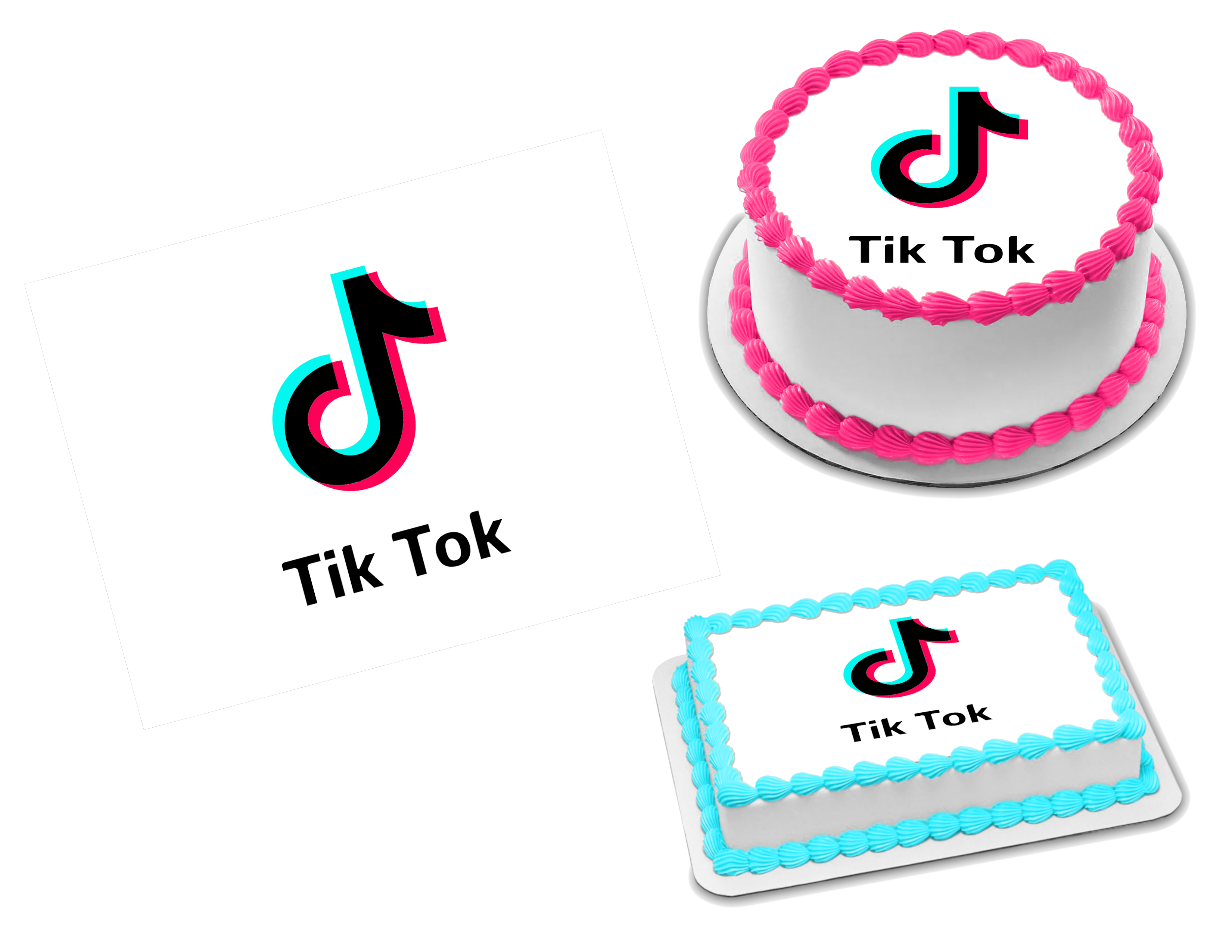 TikTok Logo Black Tik Tok Edible Cake Topper Image ABPID50776 | lupon
