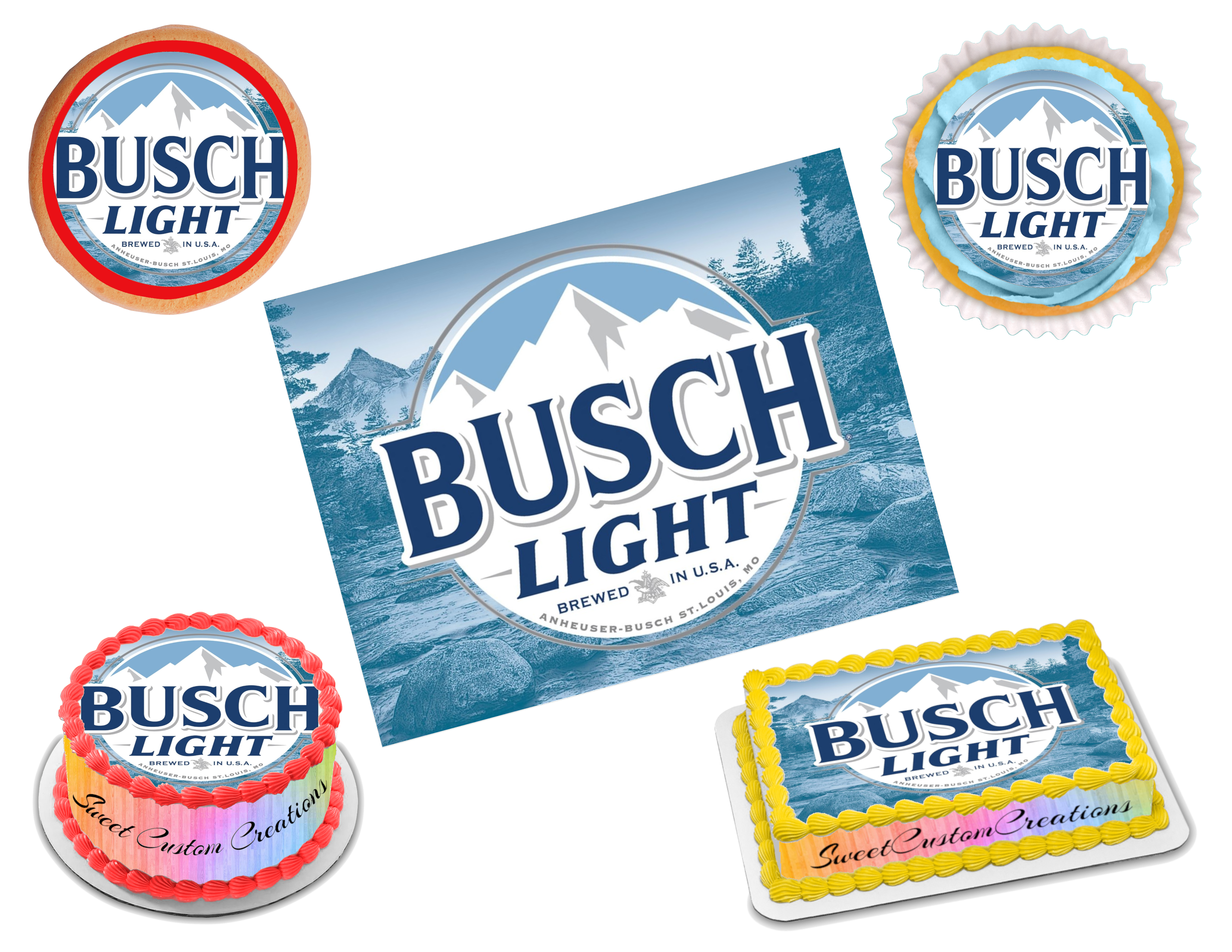 Busch Light Beer Edible Image Frosting Sheet #3 Topper (70+ sizes