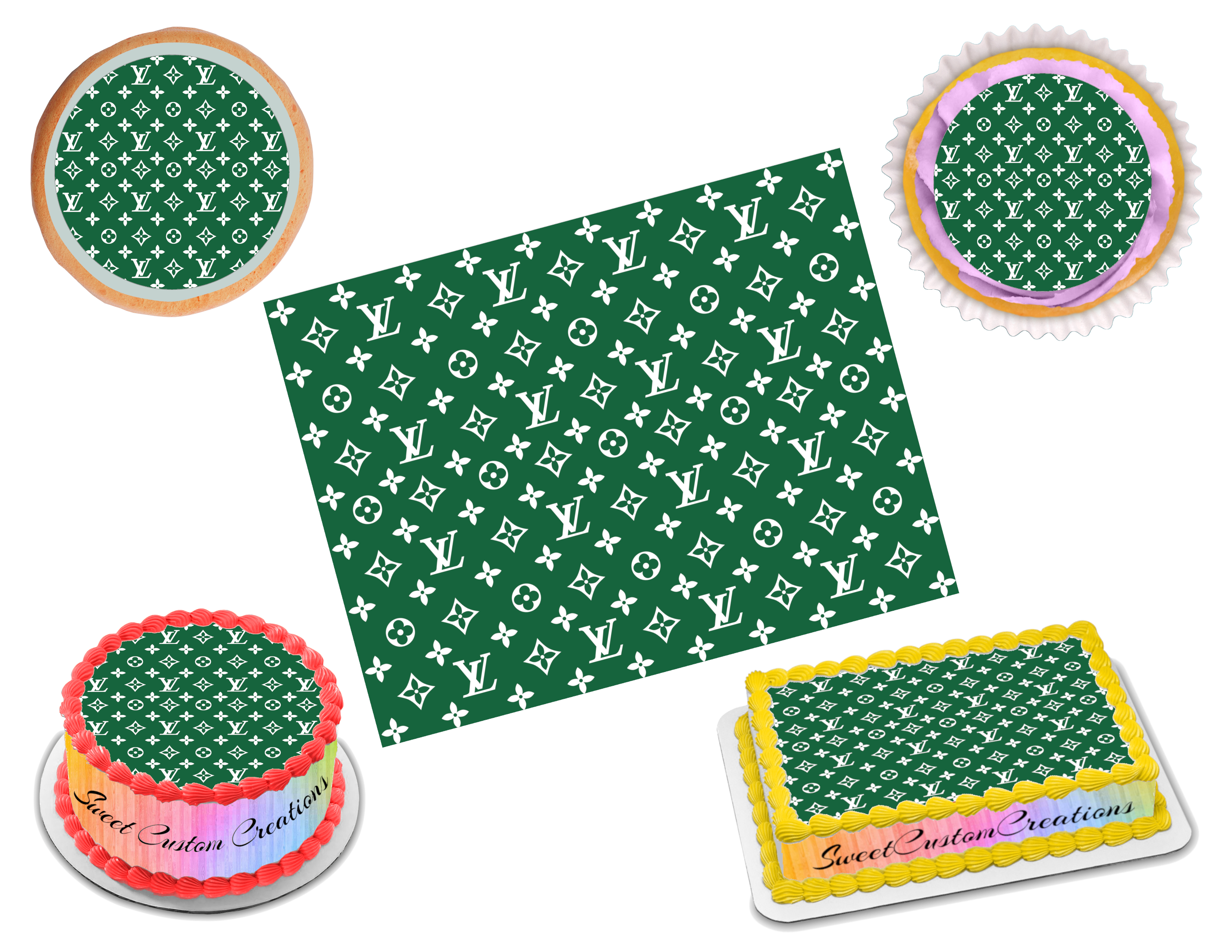 Louis Vuitton Neon Lime Green White Edible Image Frosting Sheet #55 (7 –  Sweet Custom Creations