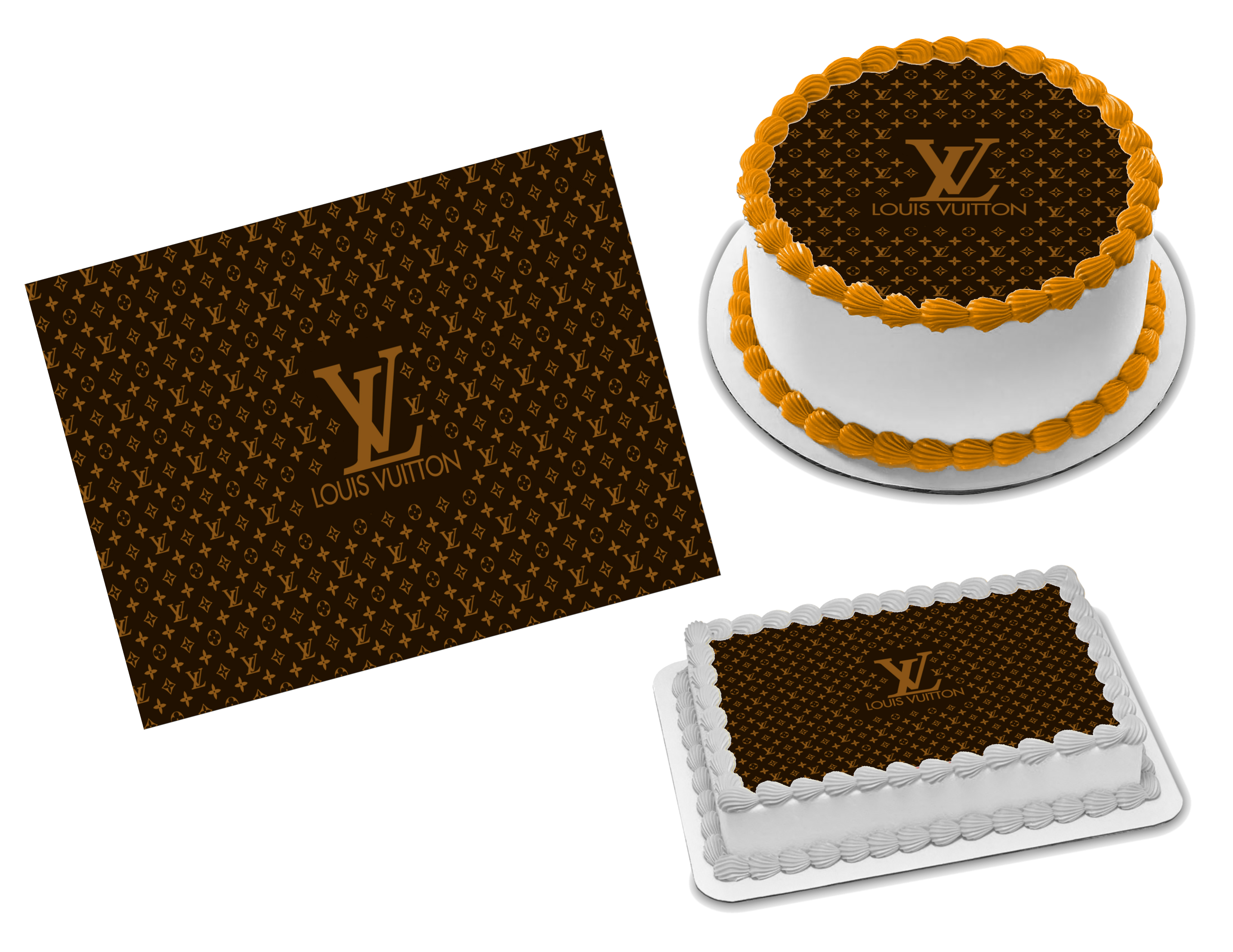 Louis Vuitton Brown Edible Image Frosting Sheet #6 (70+ sizes