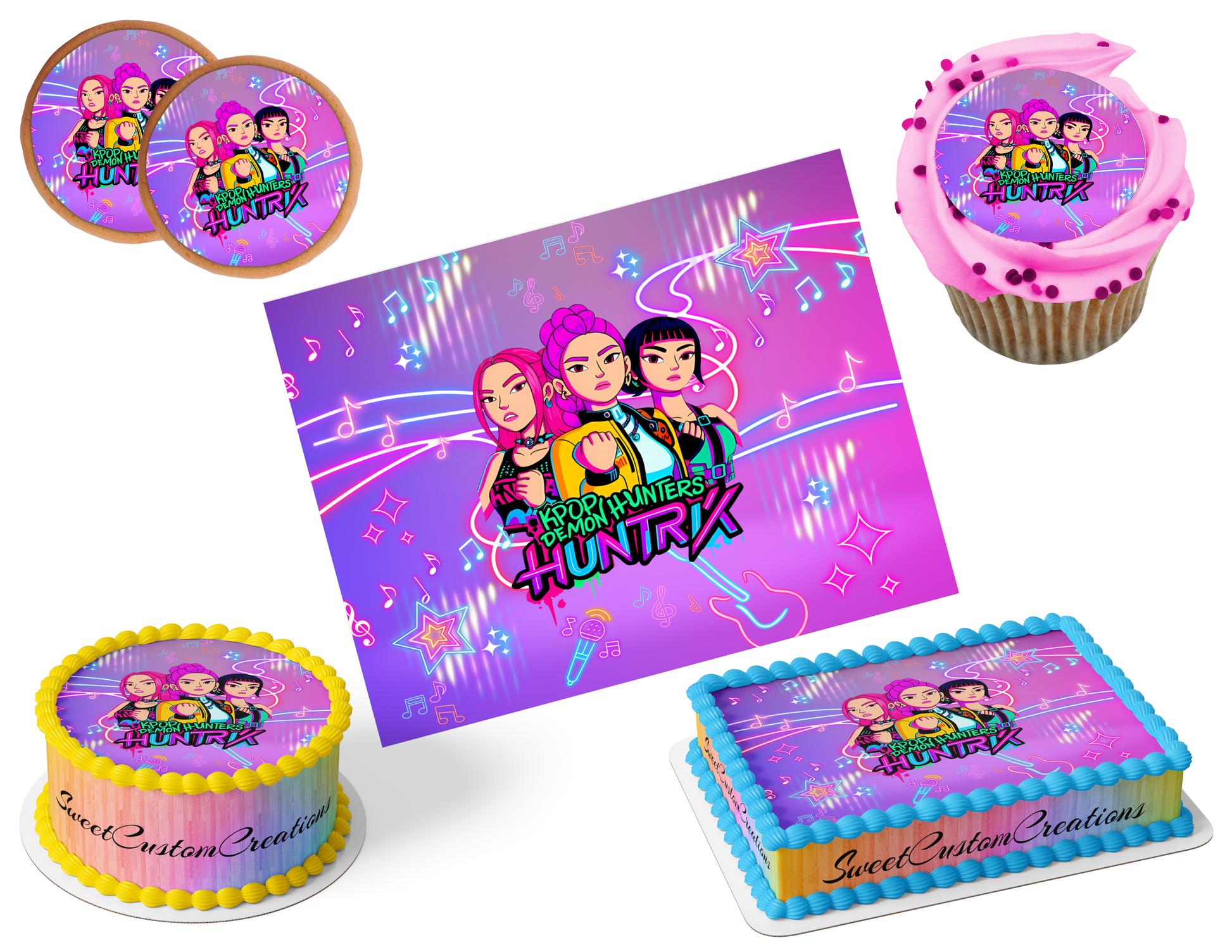 K-Pop Demon Hunters Edible Image Frosting Sheet #10 (80+ sizes)