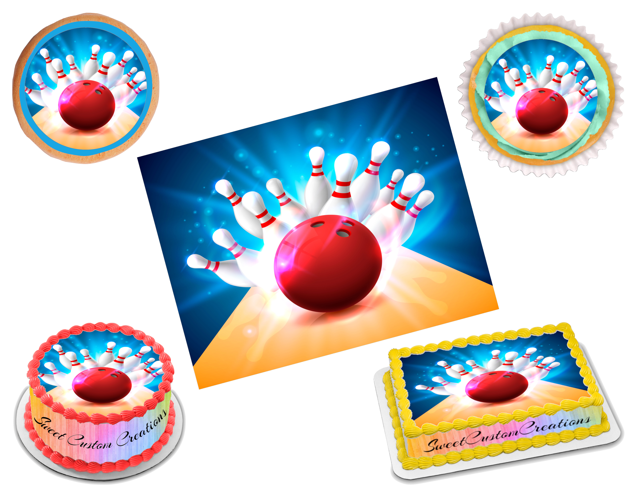 Bowling Edible Image Frosting Sheet #10 Topper (80+ sizes) – Sweet ...