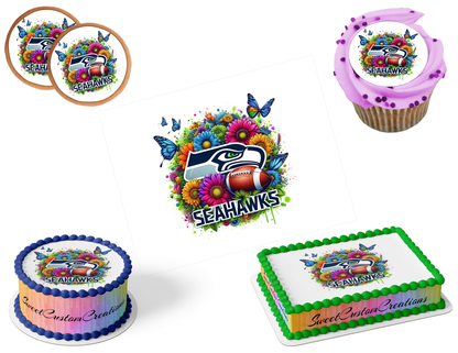 Seattle Seahawks Edible Image Frosting Sheet #11 (80+ sizes)