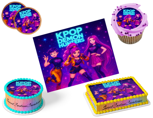 K-Pop Demon Hunters Edible Image Frosting Sheet #121 (80+ sizes)