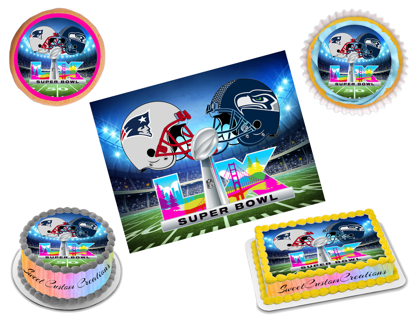 Super Bowl 60 LX 2026 Edible Image Frosting Sheet #12 (80+ sizes)