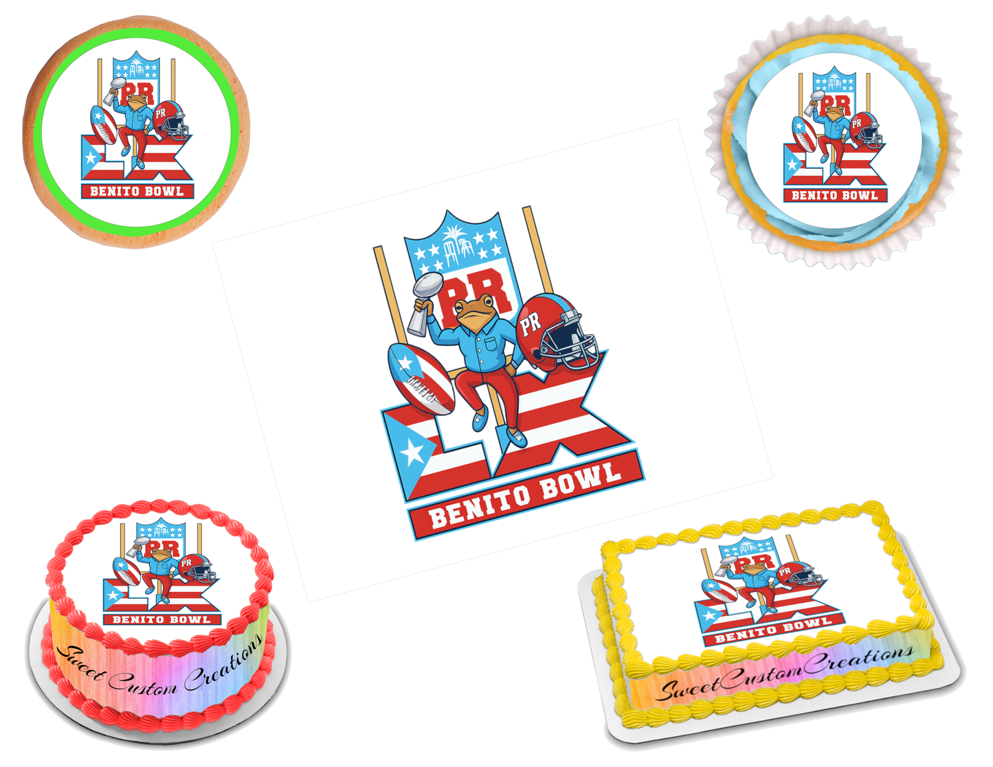 Benito Bowl LX 2026 Edible Image Frosting Sheet #12 (80+ sizes)