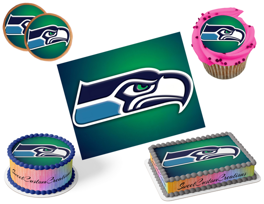 Seattle Seahawks Edible Image Frosting Sheet #12 (80+ sizes)