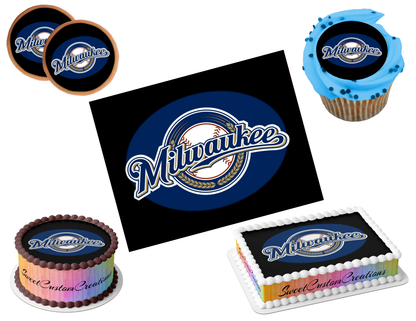 Milwaukee Brewers Edible Image Frosting Sheet #12 (80+ sizes)