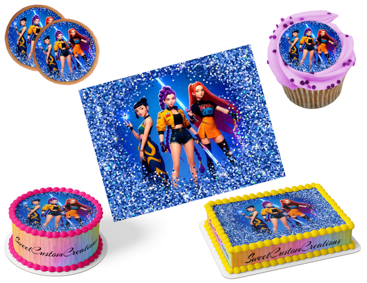 K-Pop Demon Hunters Edible Image Frosting Sheet #138 (80+ sizes)