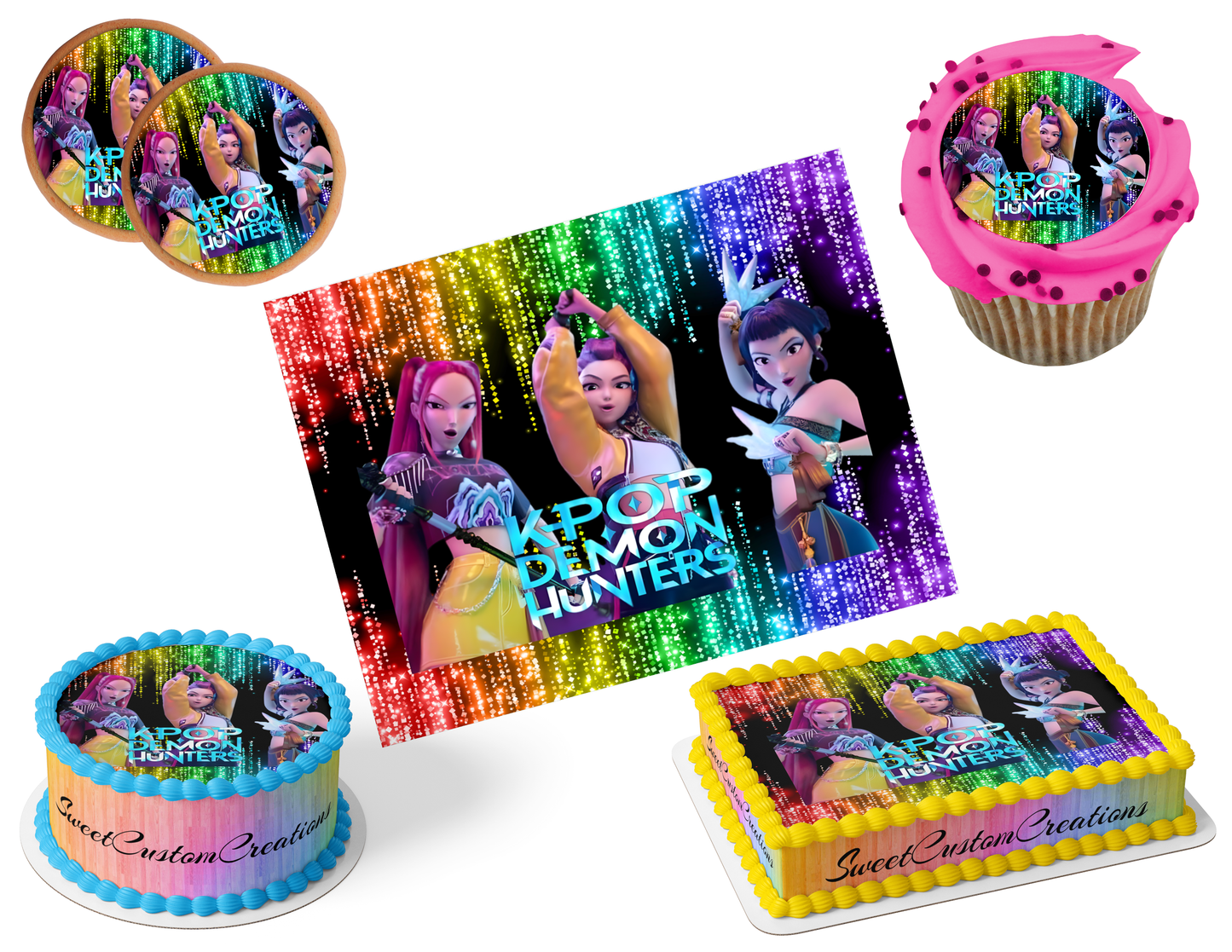 K-Pop Demon Hunters Edible Image Frosting Sheet #139 (80+ sizes)
