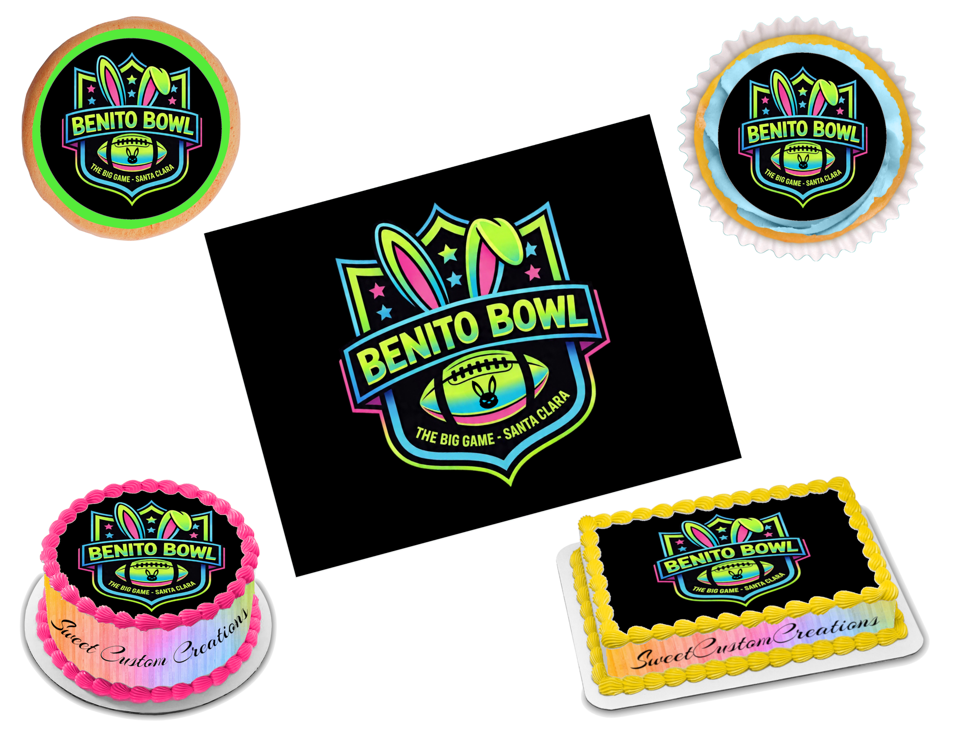 Benito Bowl LX 2026 Edible Image Frosting Sheet #13 (80+ sizes)