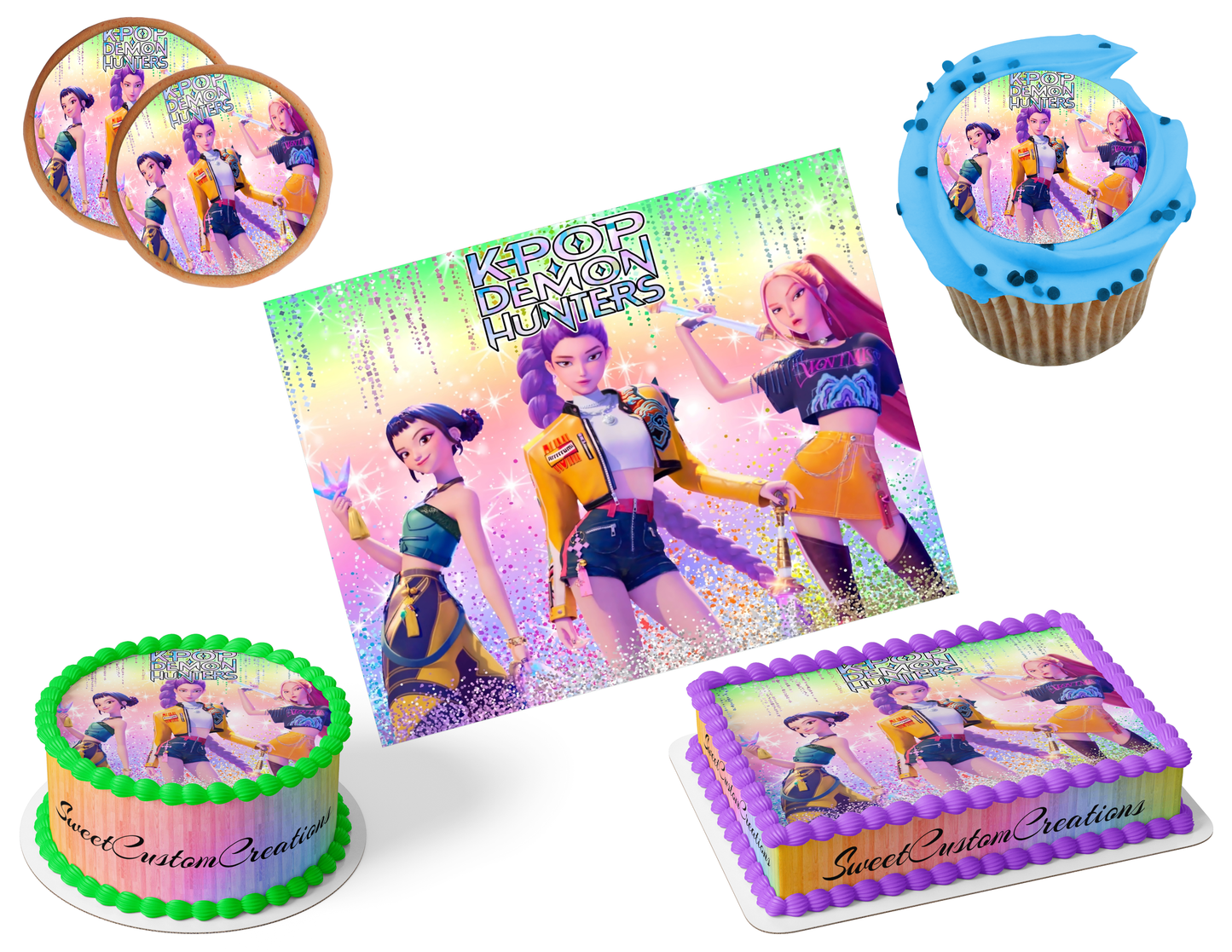 K-Pop Demon Hunters Edible Image Frosting Sheet #141 (80+ sizes)