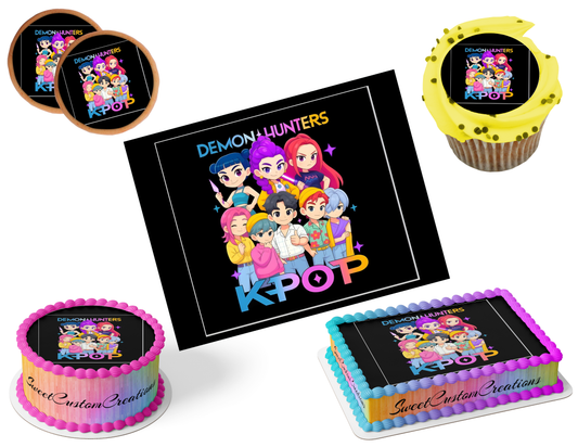 K-Pop Demon Hunters Edible Image Frosting Sheet #142 (80+ sizes)