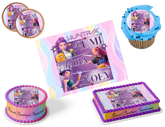 K-Pop Demon Hunters Edible Image Frosting Sheet #143 (80+ sizes)