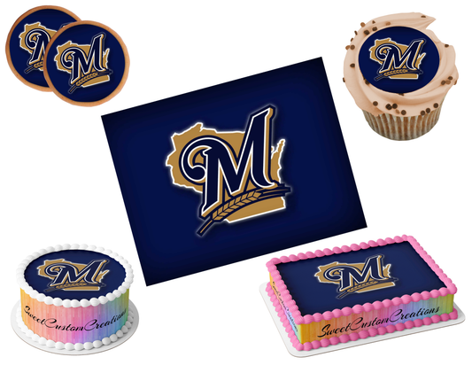 Milwaukee Brewers Edible Image Frosting Sheet #14 (80+ sizes)