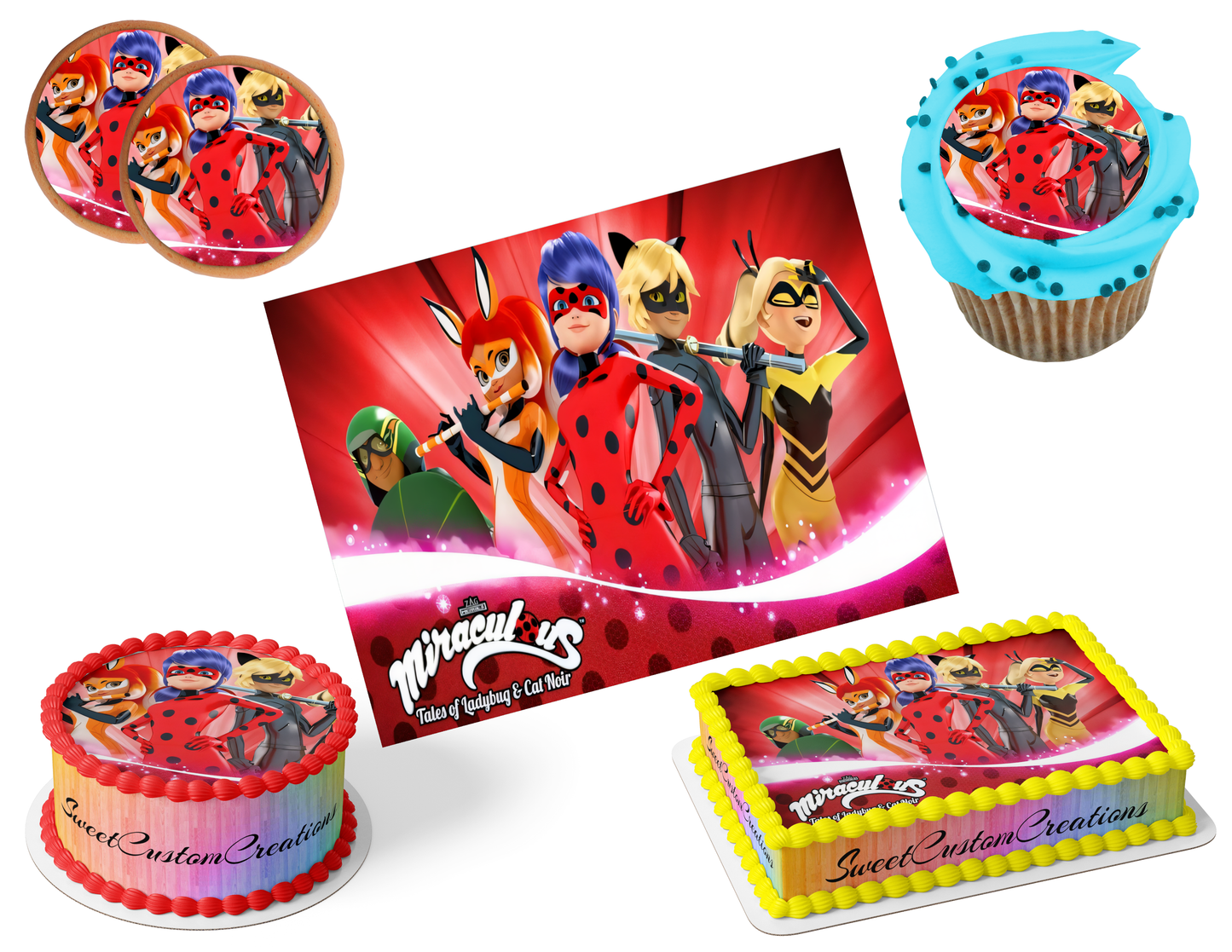 Miraculous Edible Image Frosting Sheet #14 (80+ sizes)