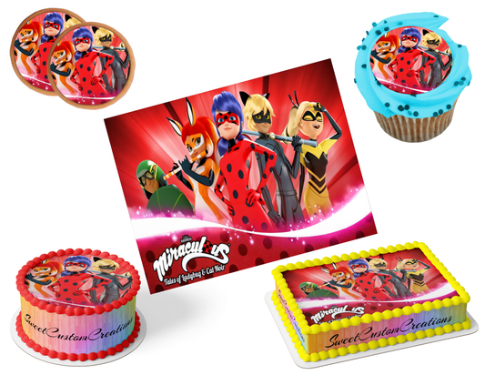 Miraculous Edible Image Frosting Sheet #14 (80+ sizes)