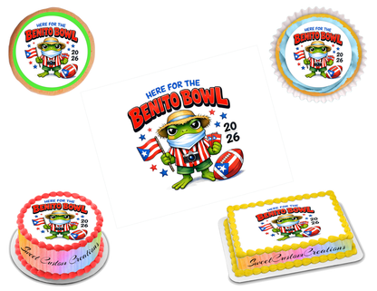 Benito Bowl LX 2026 Edible Image Frosting Sheet #14 (80+ sizes)