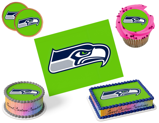 Seattle Seahawks Edible Image Frosting Sheet #14 (80+ sizes)