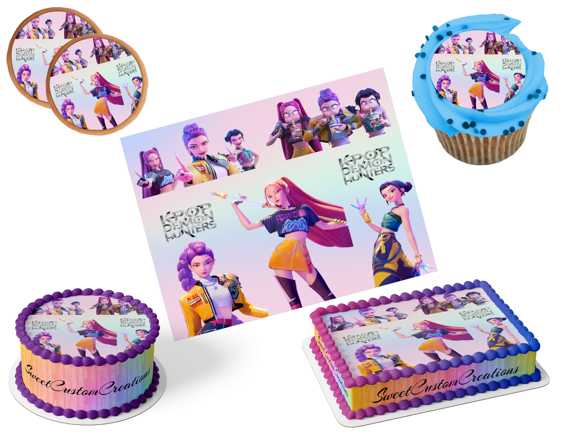 K-Pop Demon Hunters Edible Image Frosting Sheet #151 (80+ sizes)