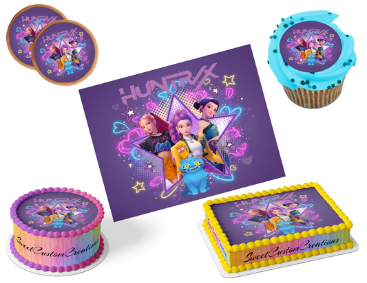 K-Pop Demon Hunters Edible Image Frosting Sheet #152 (80+ sizes)