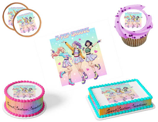 K-Pop Demon Hunters Edible Image Frosting Sheet #156 (80+ sizes)