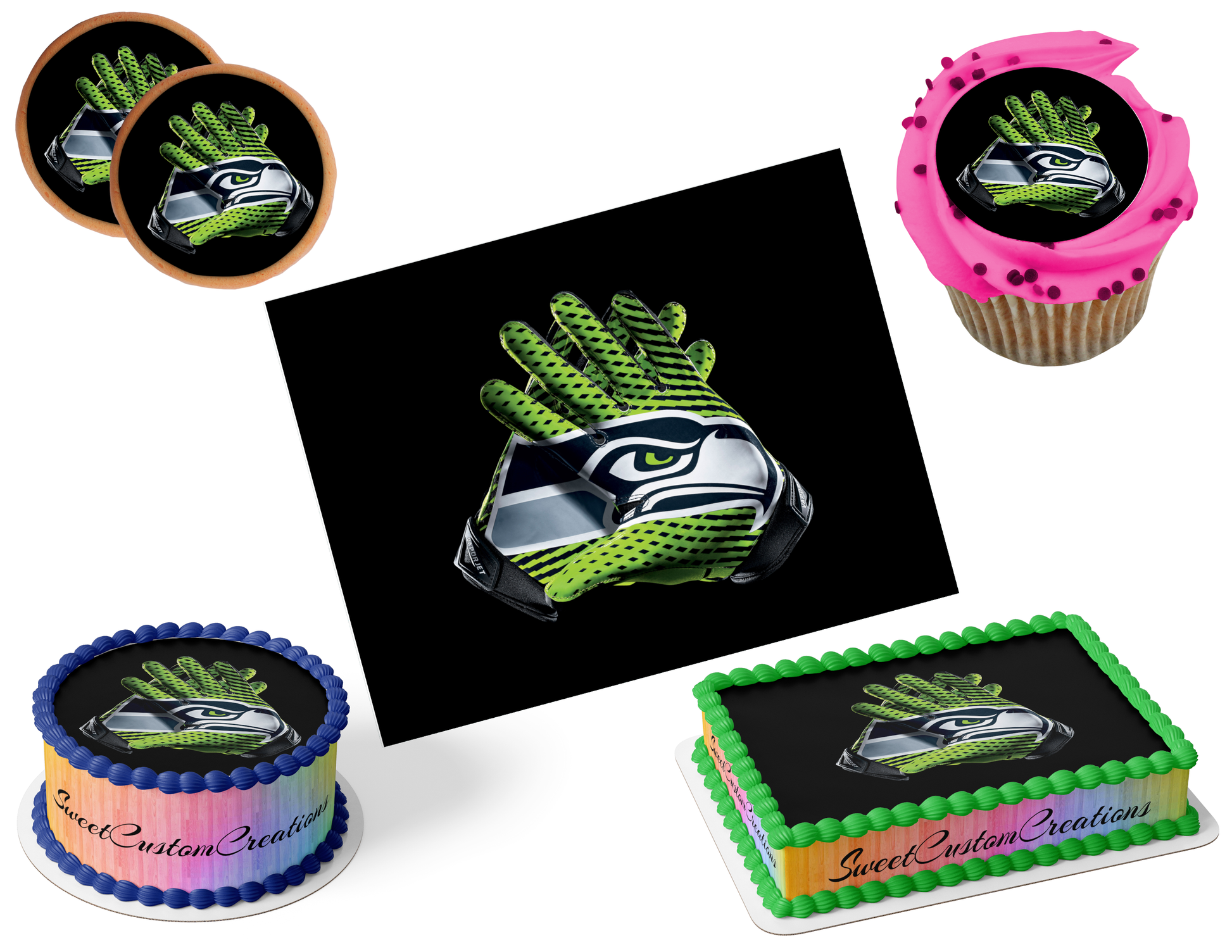 Seattle Seahawks Edible Image Frosting Sheet #15 (80+ sizes)