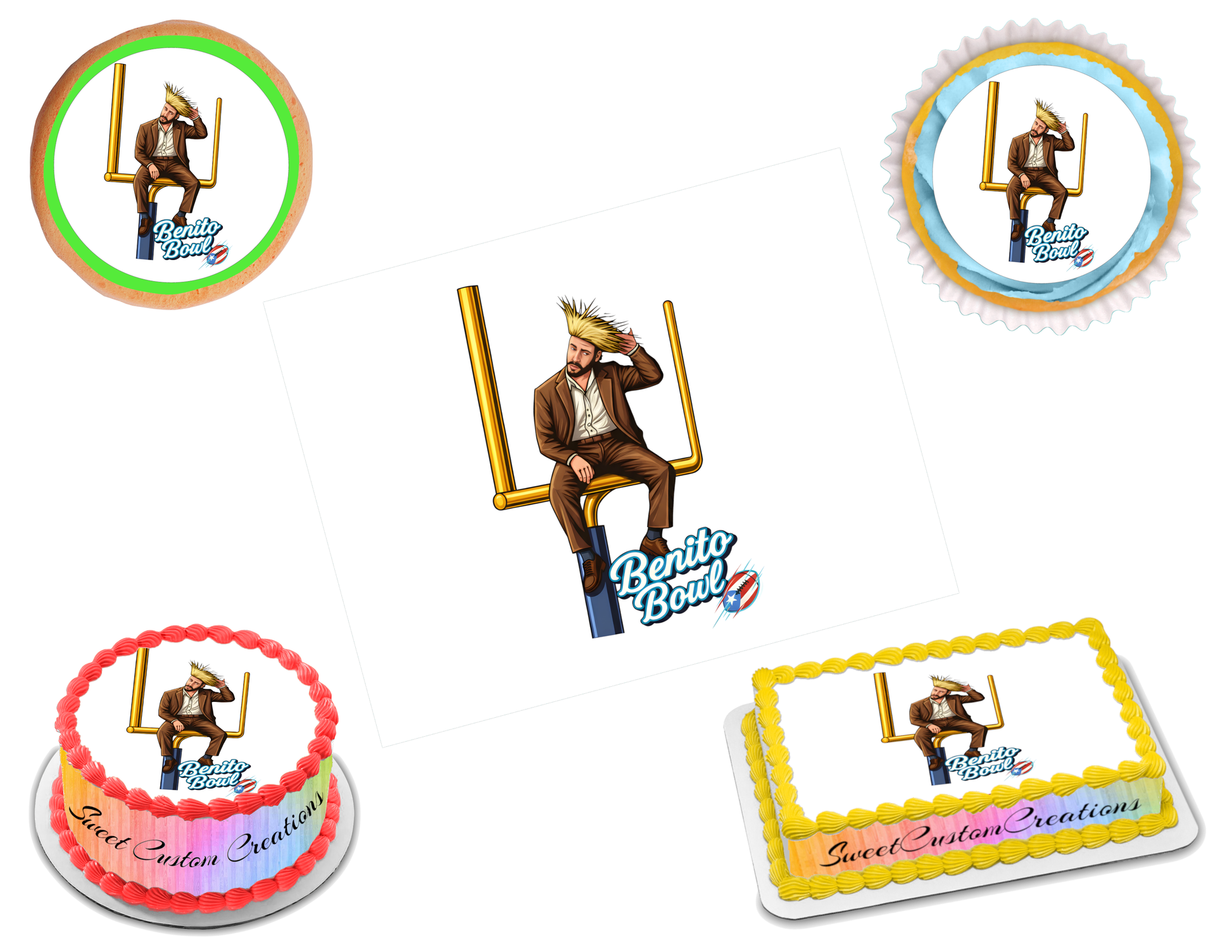 Benito Bowl LX 2026 Edible Image Frosting Sheet #15 (80+ sizes)