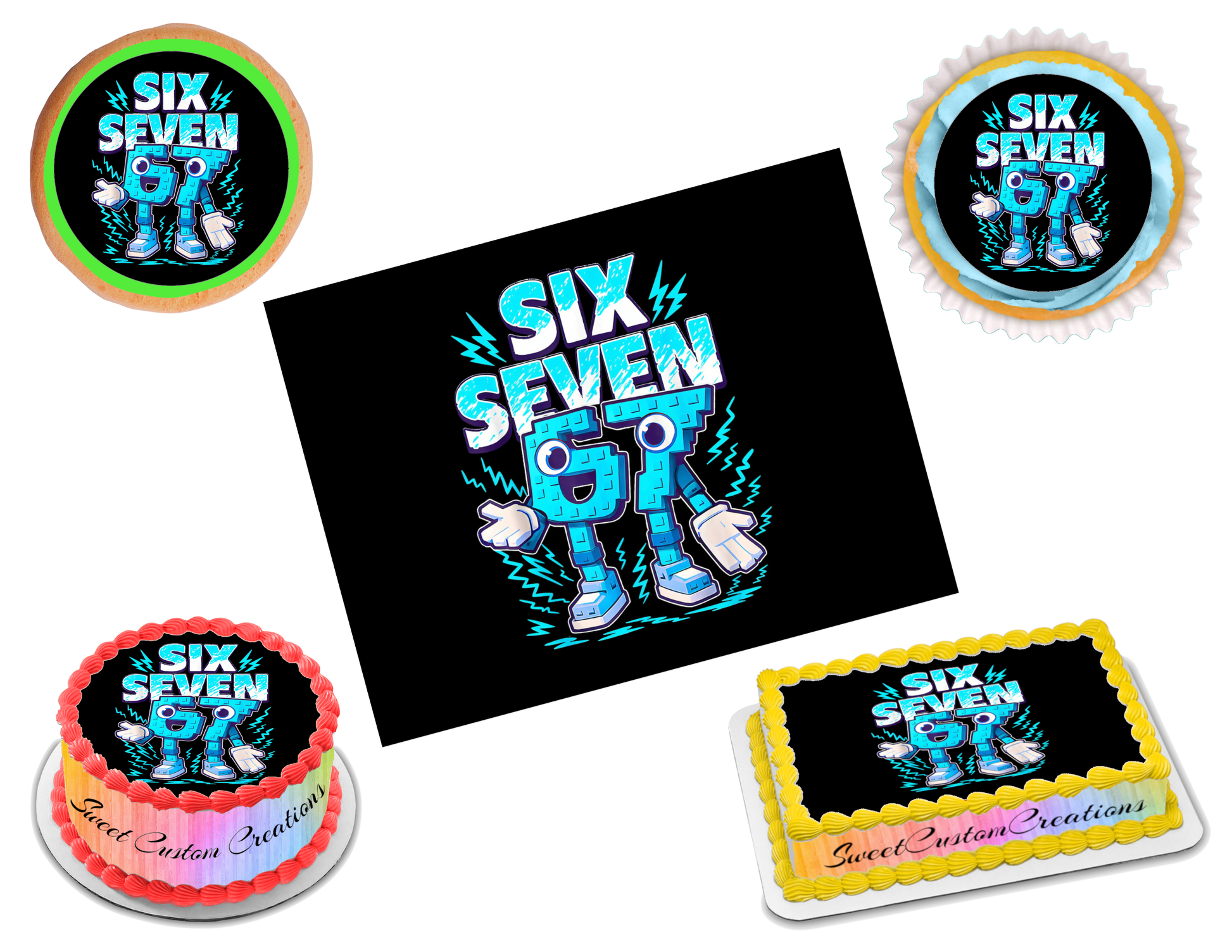 Italian Cartoon Brainrot Edible Image Frosting Sheet #15 (80+ sizes)