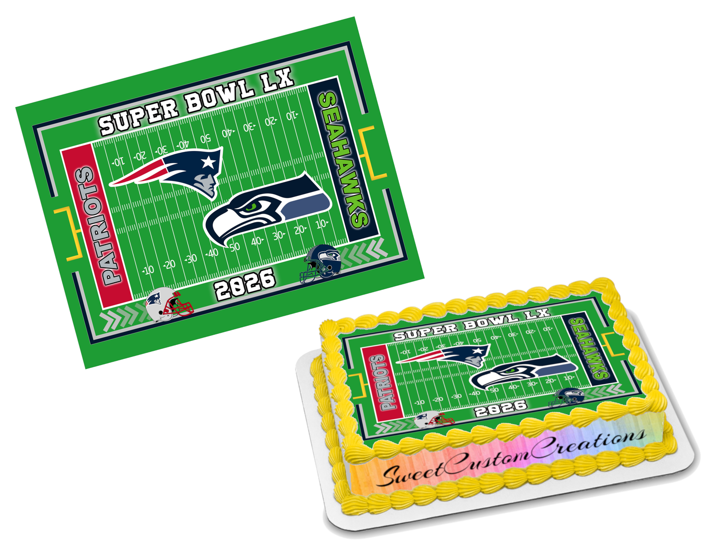 Super Bowl 60 LX 2026 Edible Image Frosting Sheet #16 (80+ sizes)
