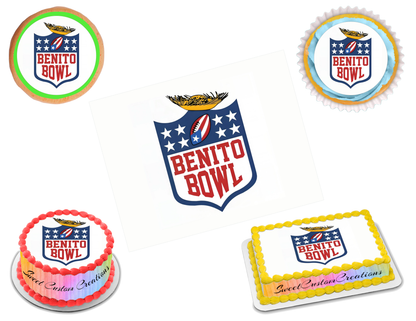 Benito Bowl LX 2026 Edible Image Frosting Sheet #16 (80+ sizes)