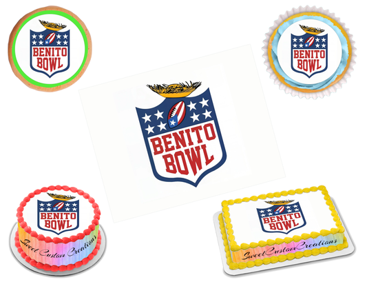 Benito Bowl LX 2026 Edible Image Frosting Sheet #16 (80+ sizes)