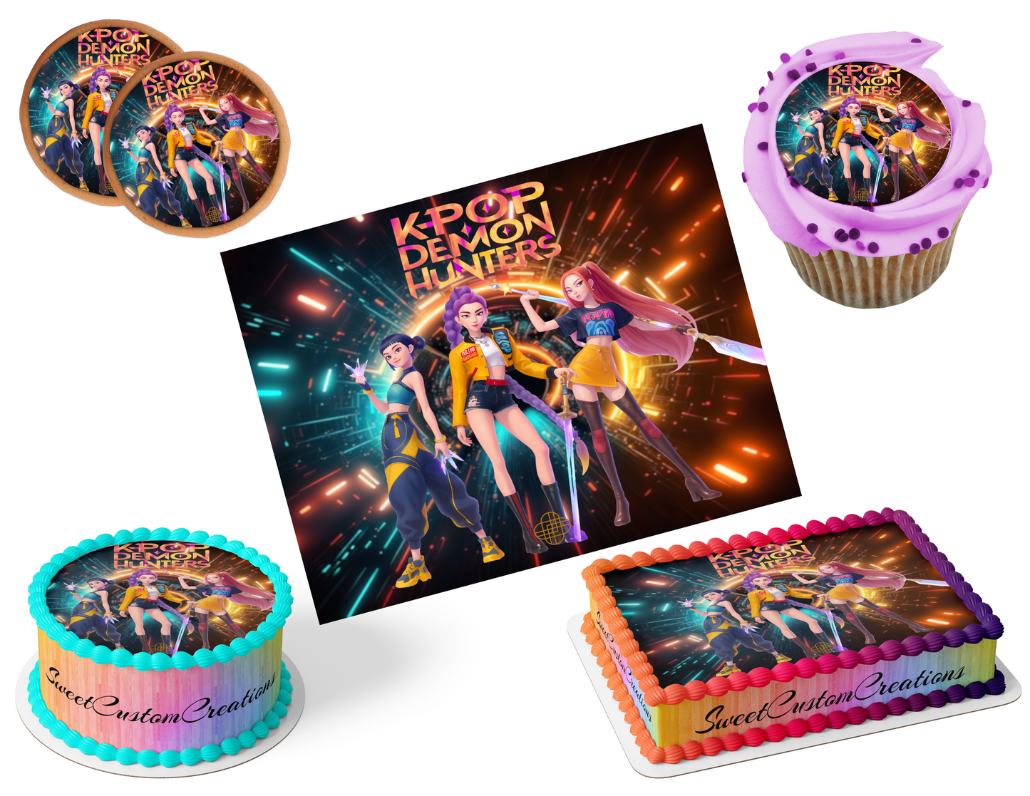 K-Pop Demon Hunters Edible Image Frosting Sheet #16 (80+ sizes)