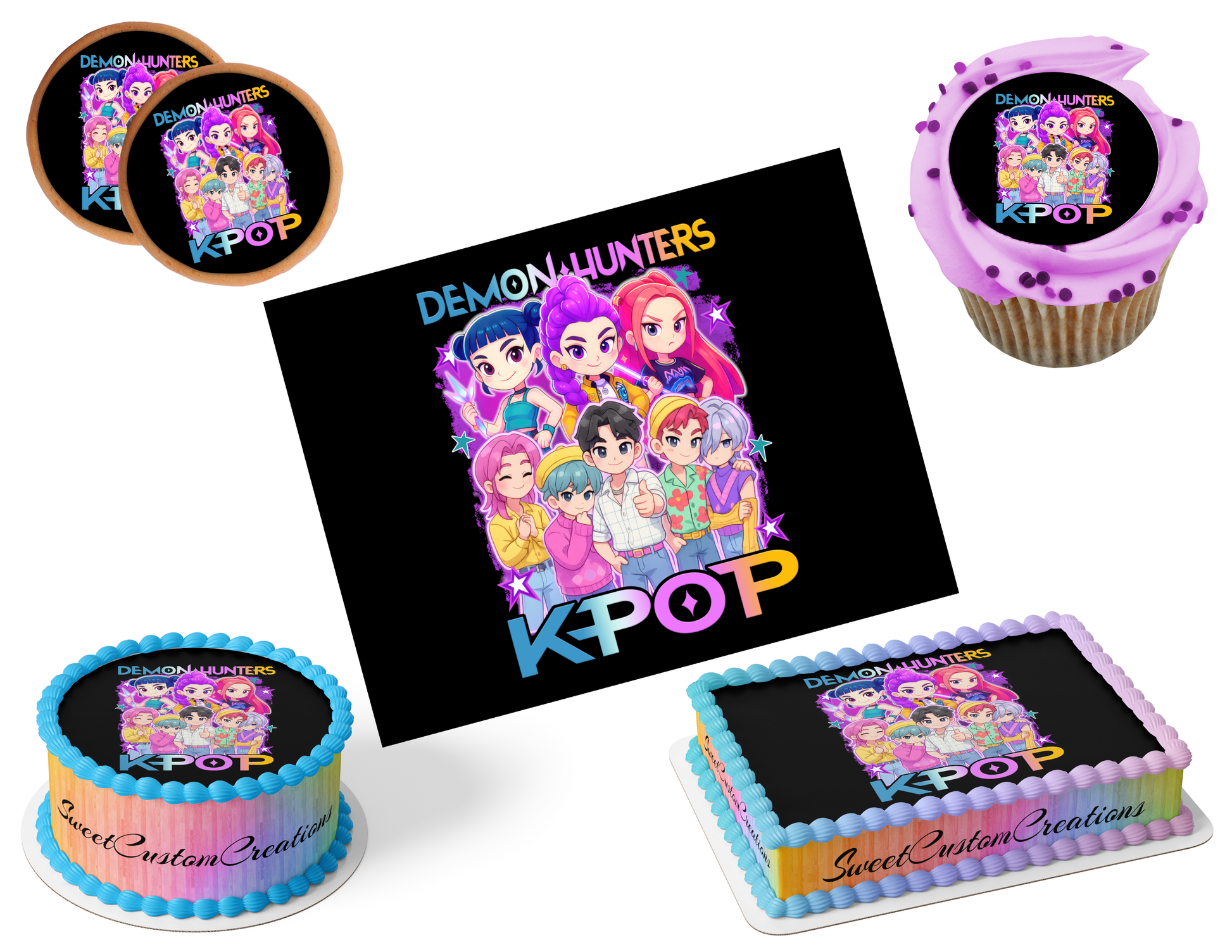 K-Pop Demon Hunters Edible Image Frosting Sheet #173 (80+ sizes)