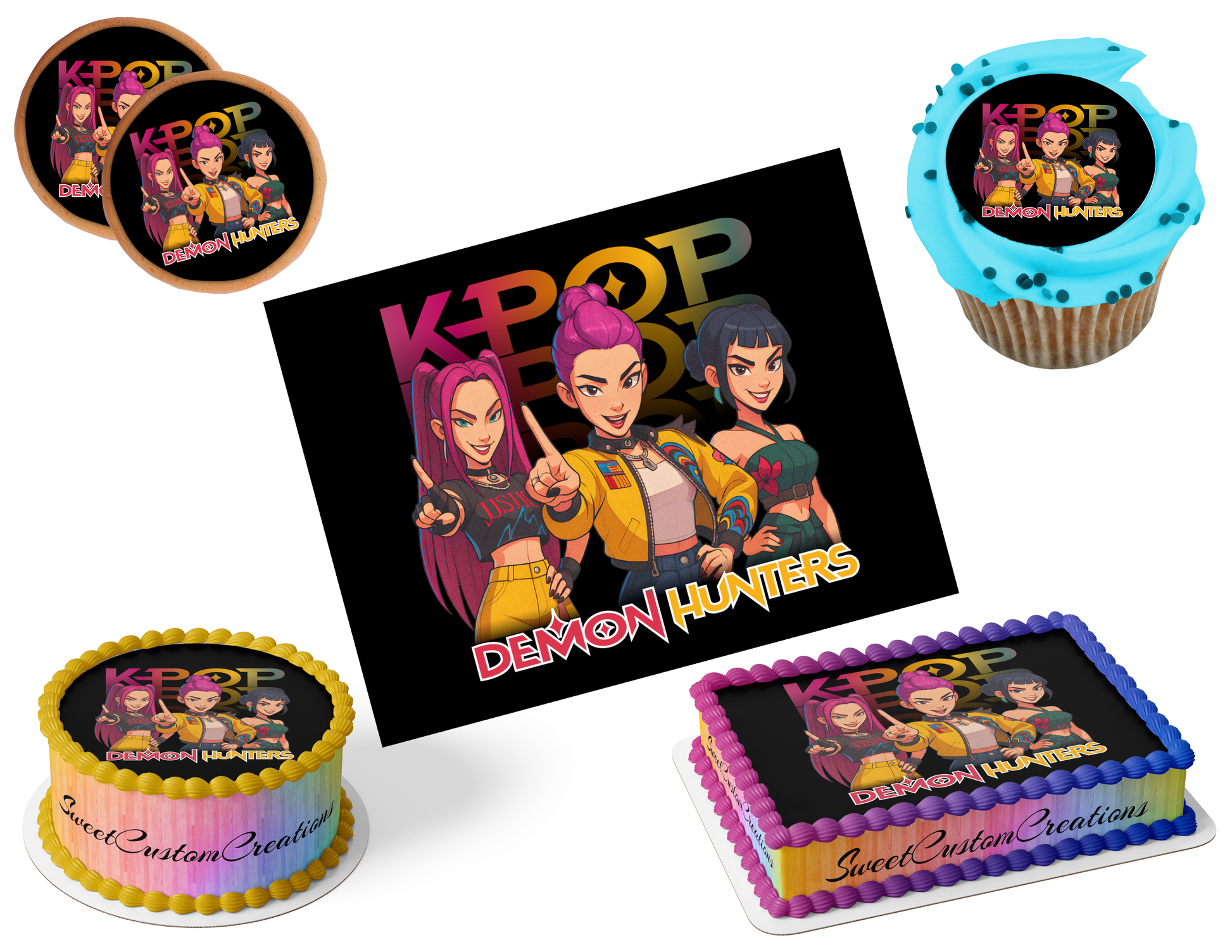 K-Pop Demon Hunters Edible Image Frosting Sheet #182 (80+ sizes)