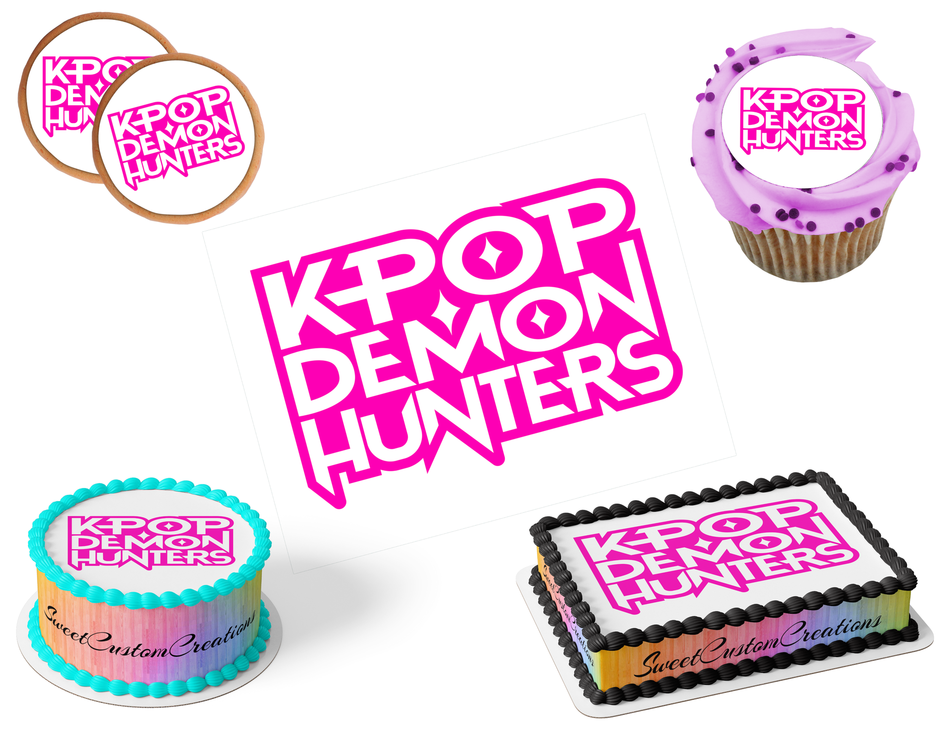 K-Pop Demon Hunters Edible Image Frosting Sheet #187 (80+ sizes)