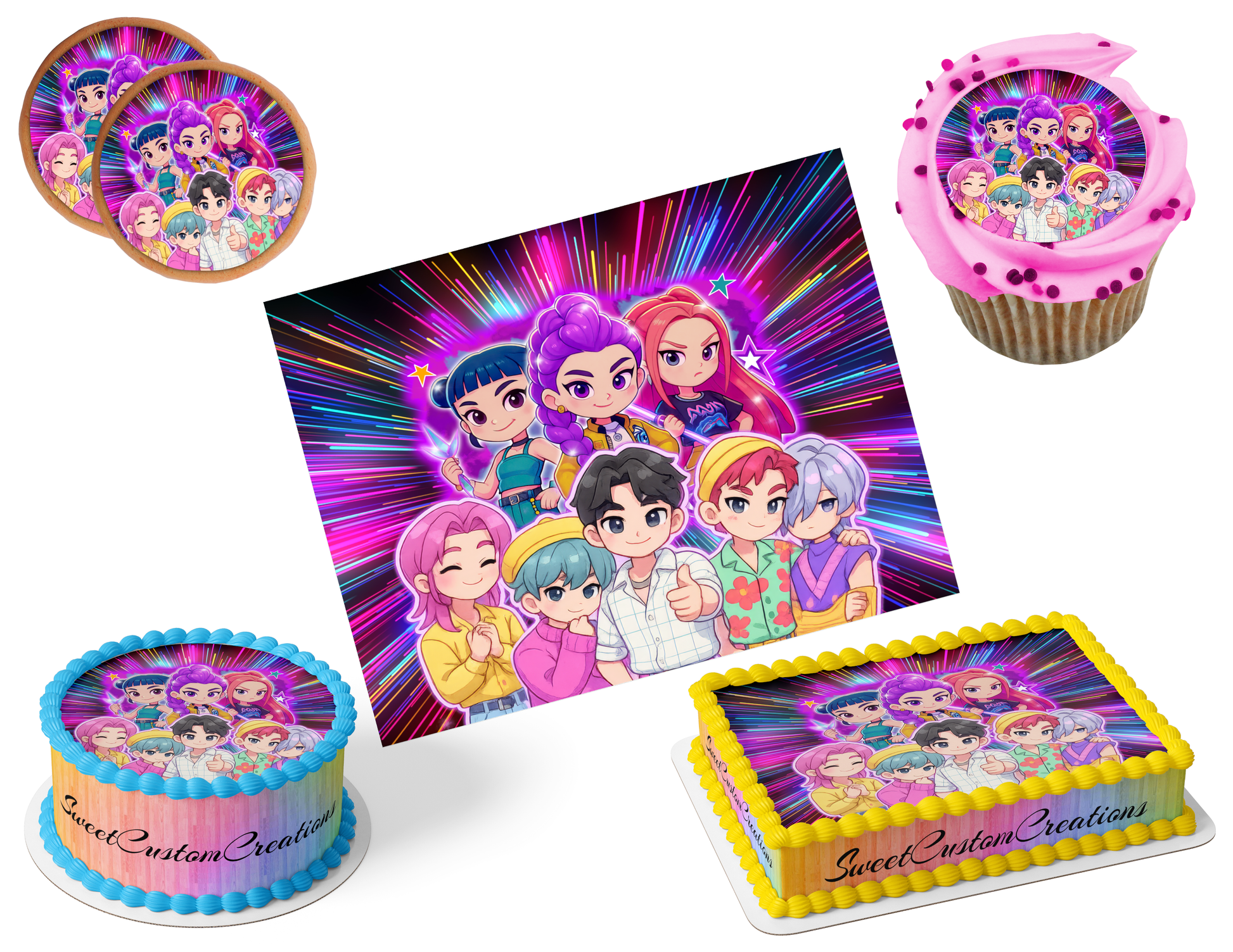 K-Pop Demon Hunters Edible Image Frosting Sheet #188 (80+ sizes)