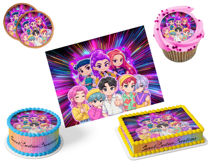 K-Pop Demon Hunters Edible Image Frosting Sheet #188 (80+ sizes)