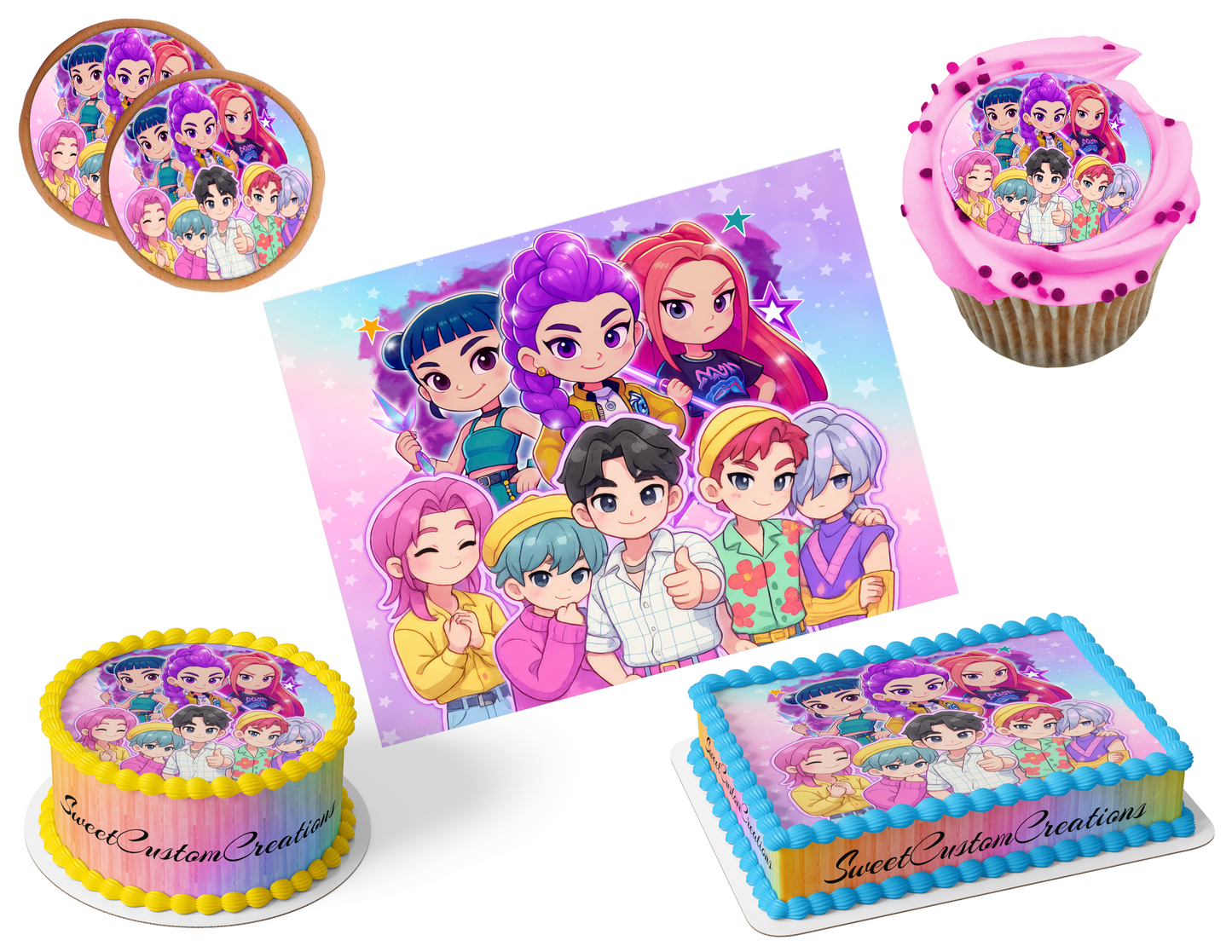 K-Pop Demon Hunters Edible Image Frosting Sheet #189 (80+ sizes)