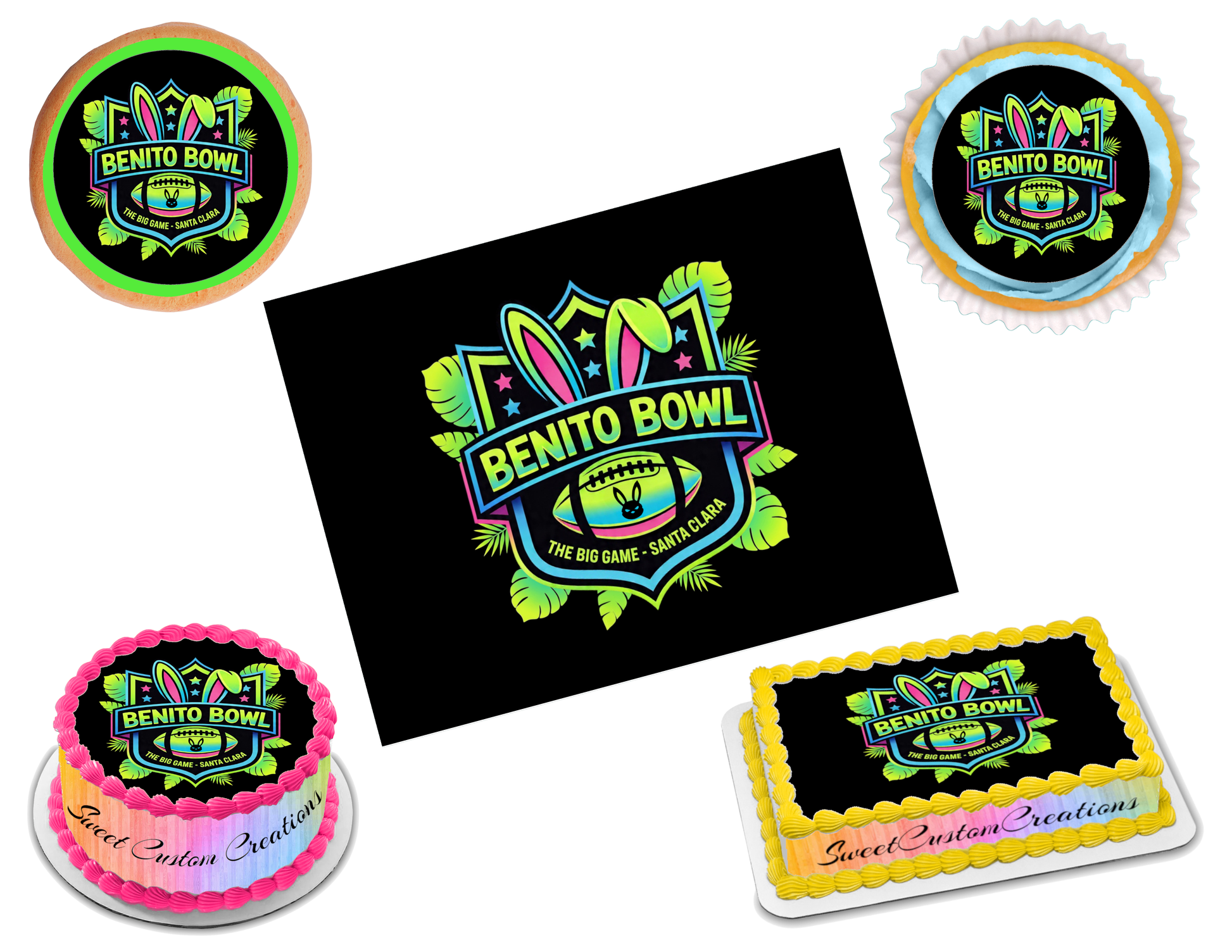 Benito Bowl LX 2026 Edible Image Frosting Sheet #18 (80+ sizes)