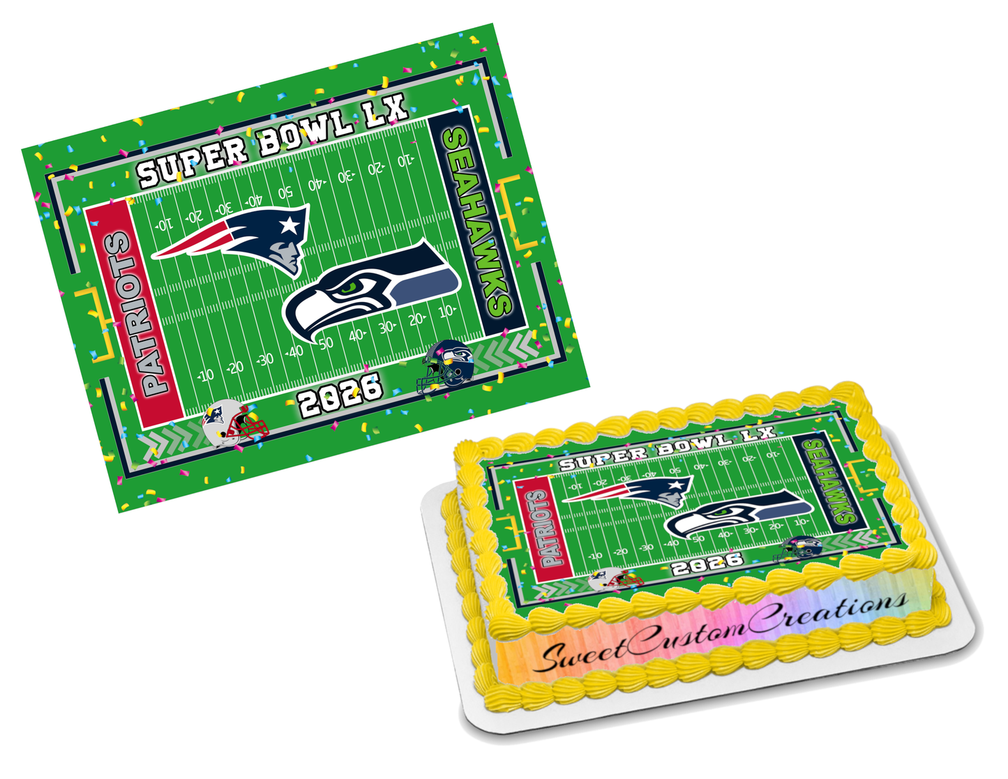 Super Bowl 60 LX 2026 Edible Image Frosting Sheet #18 (80+ sizes)