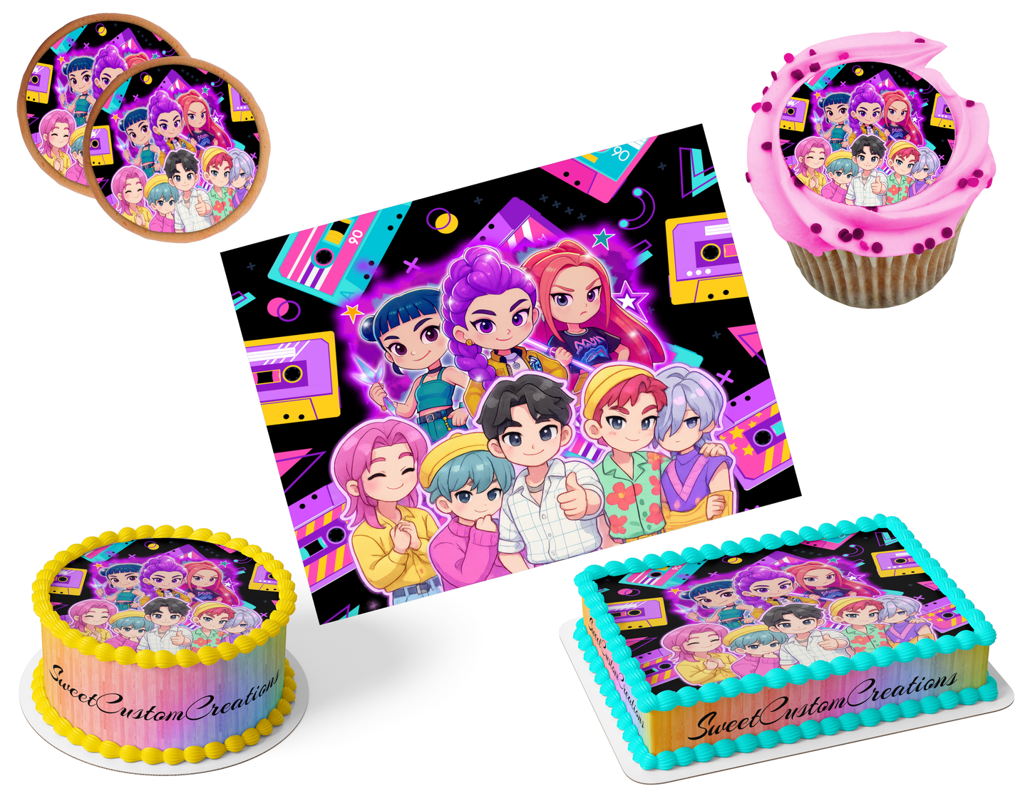 K-Pop Demon Hunters Edible Image Frosting Sheet #190 (80+ sizes)