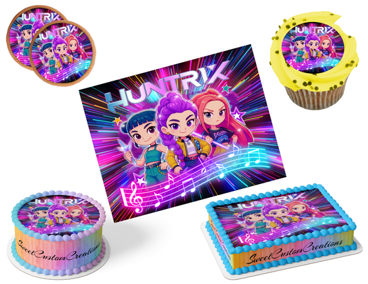 K-Pop Demon Hunters Edible Image Frosting Sheet #195 (80+ sizes)