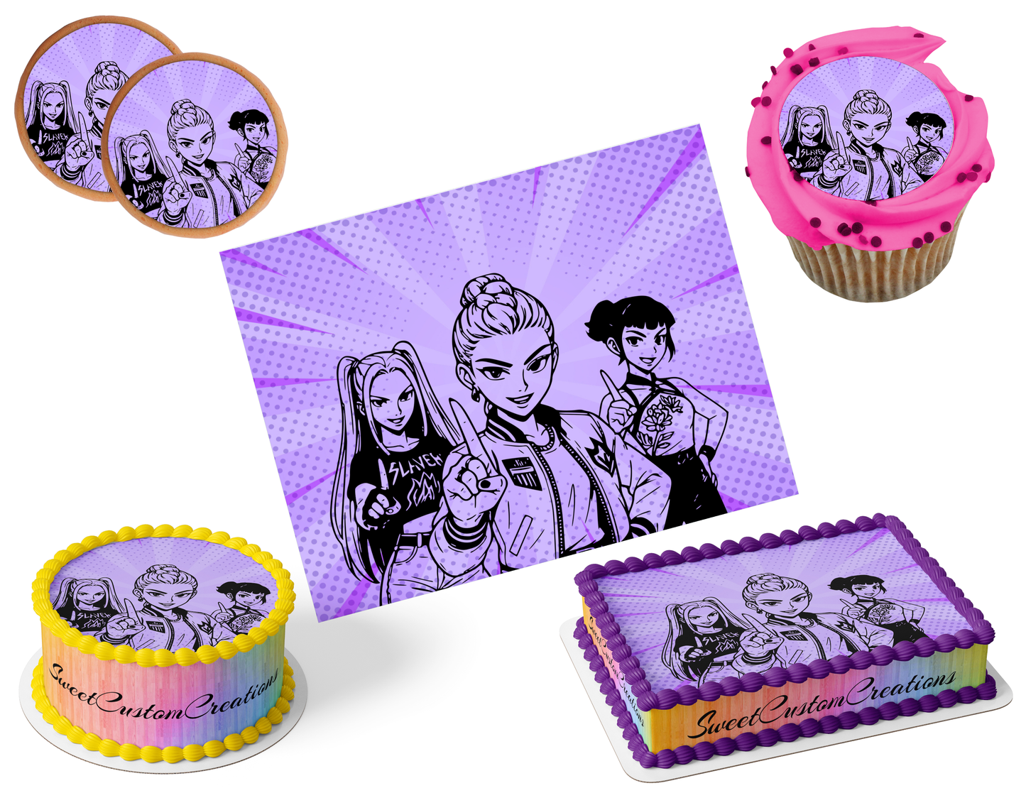 K-Pop Demon Hunters Edible Image Frosting Sheet #199 (80+ sizes)