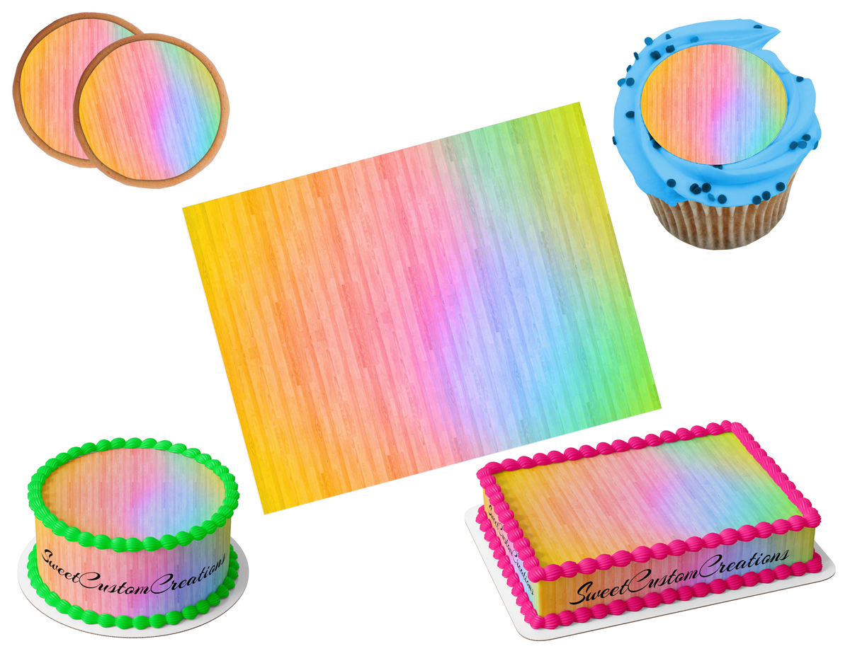 Rainbow Print Edible Image Frosting Sheet #1