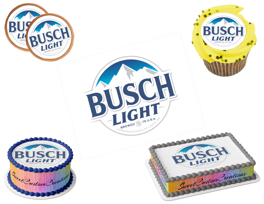Busch Light Beer Edible Image Frosting Sheet #1 Topper (80+ sizes)