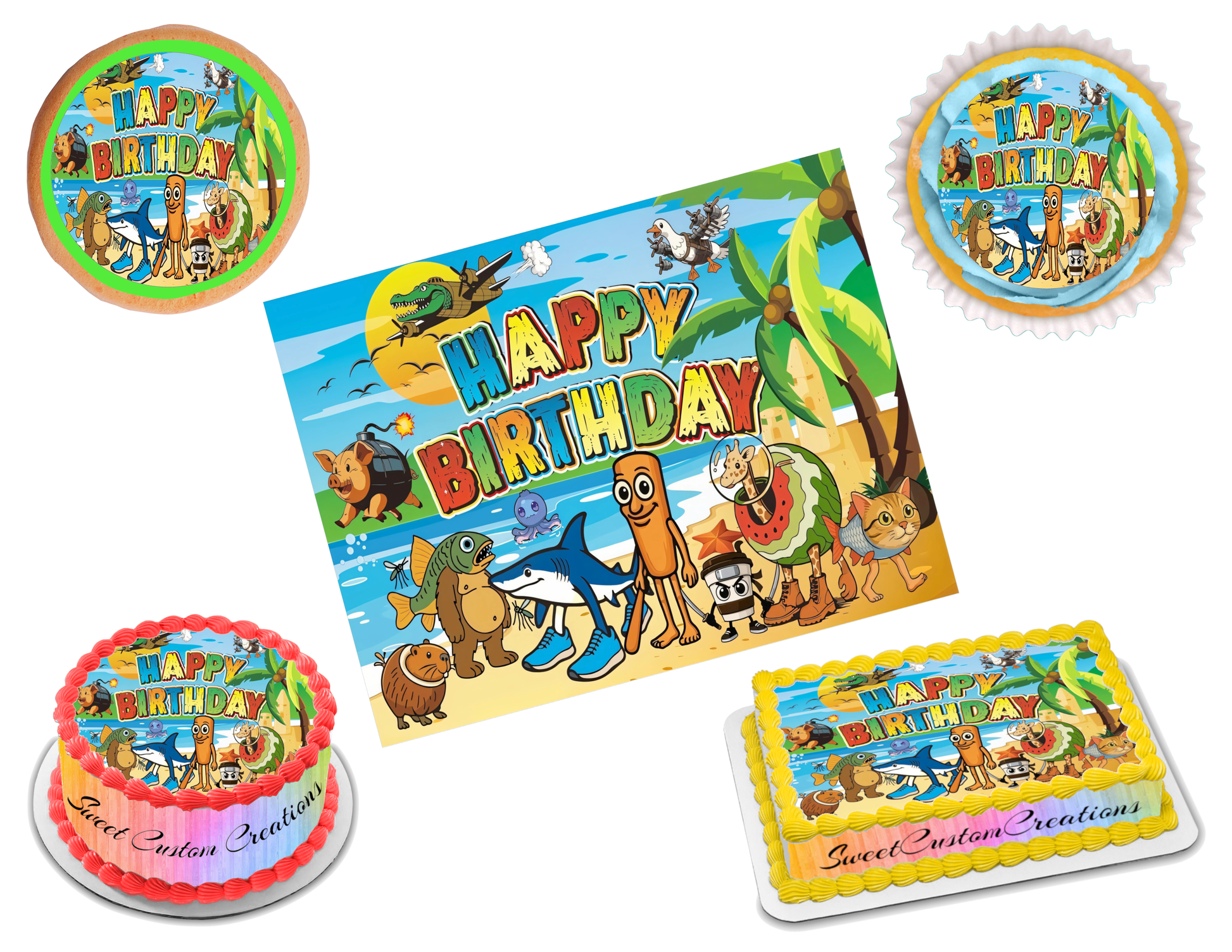 Italian Cartoon Brainrot Edible Image Frosting Sheet #1 (80+ sizes)